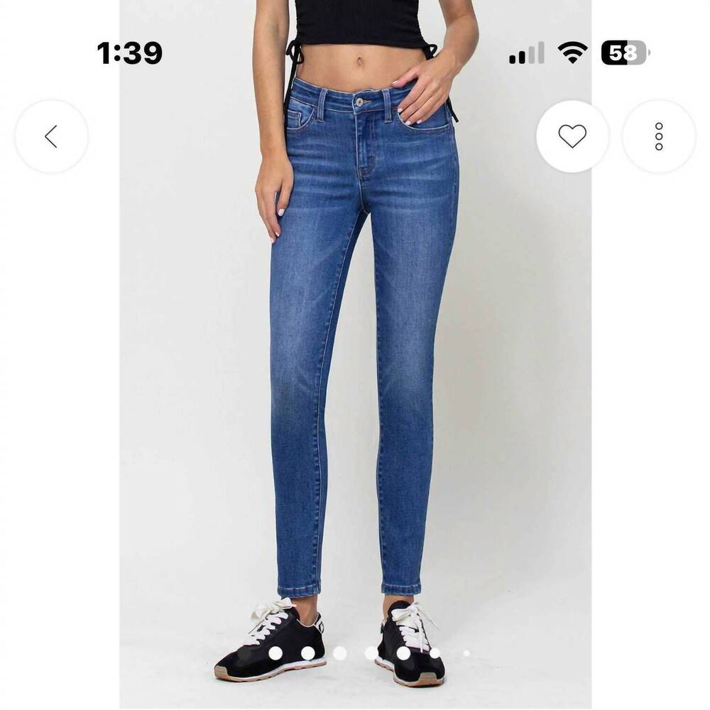 NEW VANILLA MONKEY high rise skinny jeans in md wash